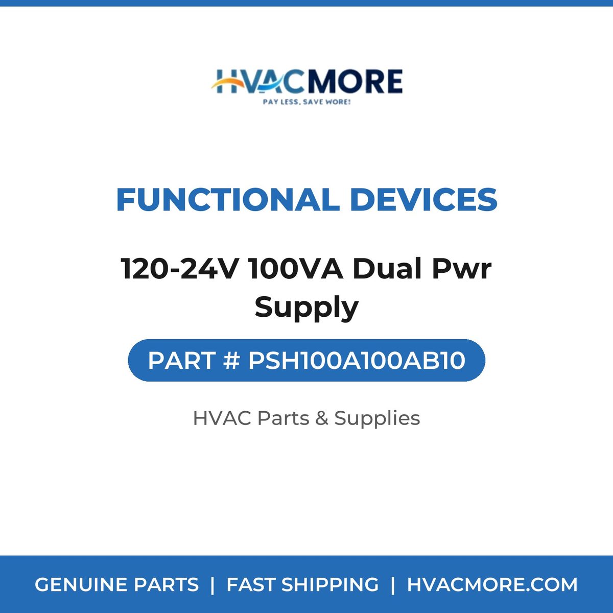 Functional Devices 120-24V 100VA Dual Pwr Supply PSH100A100AB10