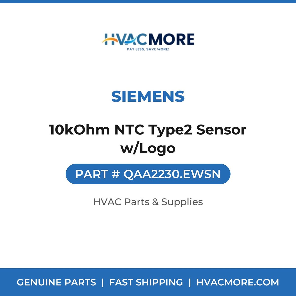 Siemens 10kOhm NTC Type2 Sensor w/Logo QAA2230.EWSN