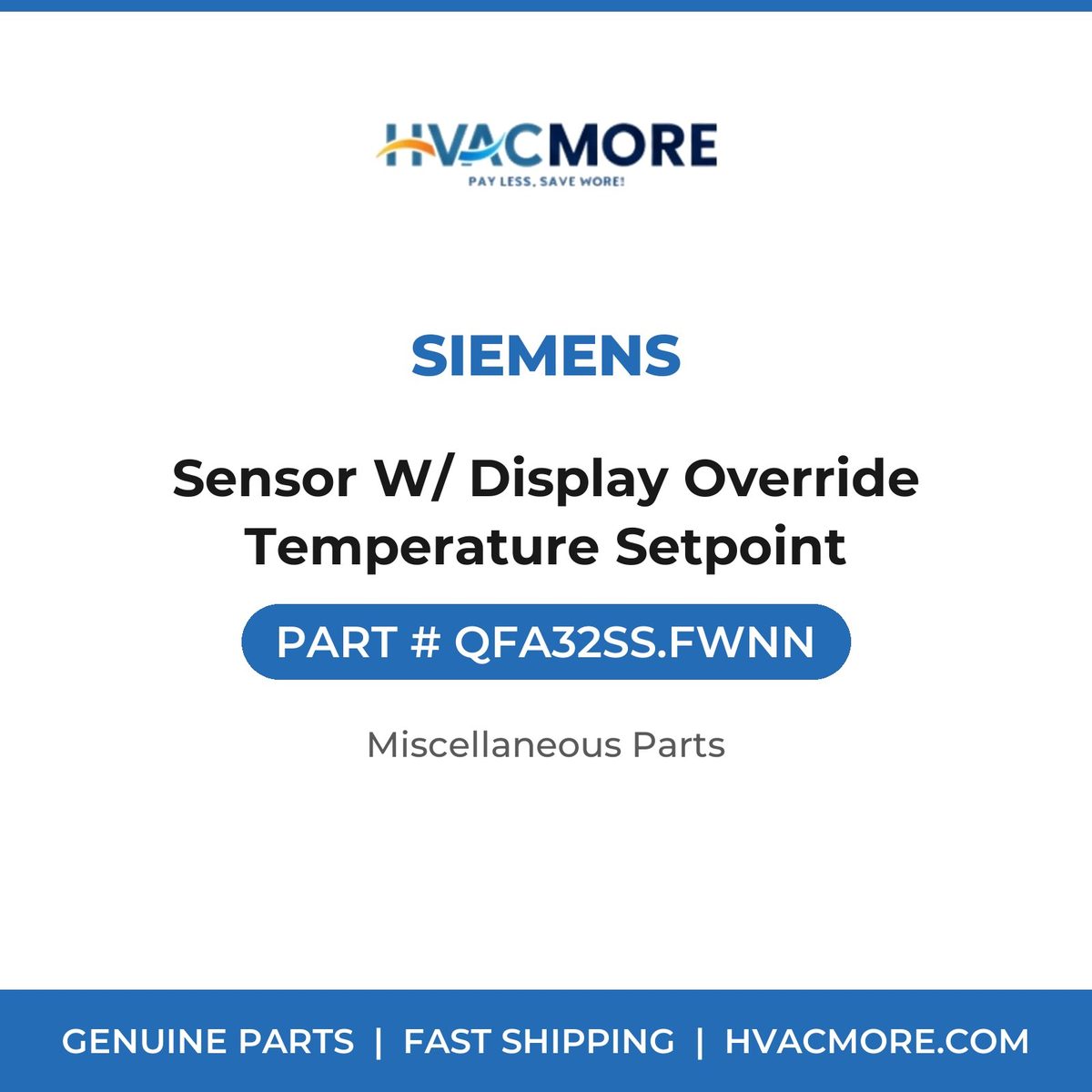 Siemens Sensor W/ Display Override Temperature Setpoint QFA32SS.FWNN