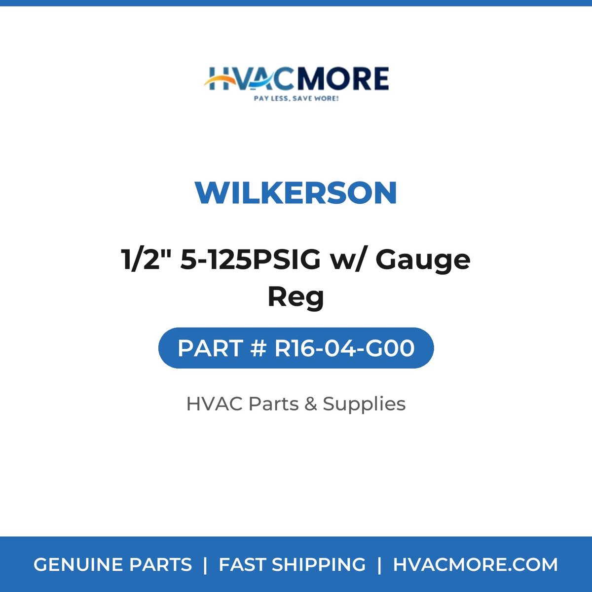 Wilkerson 1/2" 5-125PSIG w/ Gauge Reg R16-04-G00