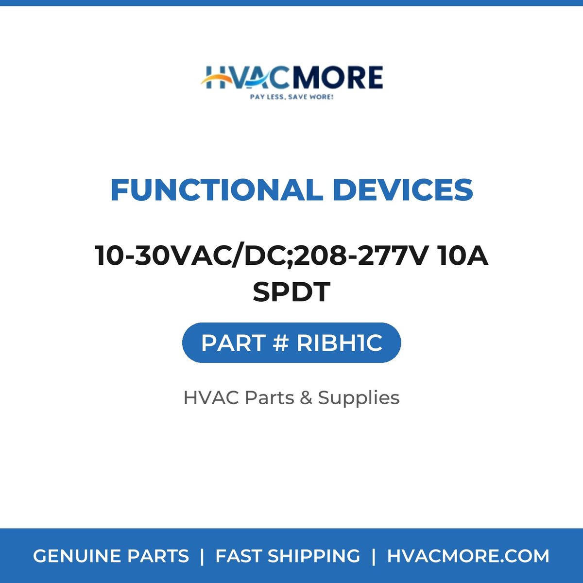 Functional Devices 10-30VAC/DC;208-277V 10A SPDT RIBH1C
