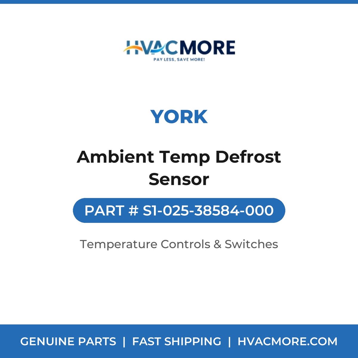 York Ambient Temp Defrost Sensor S1-025-38584-000