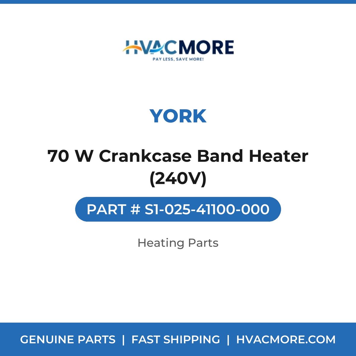 York 70 W Crankcase Band Heater (240V) S1-025-41100-000