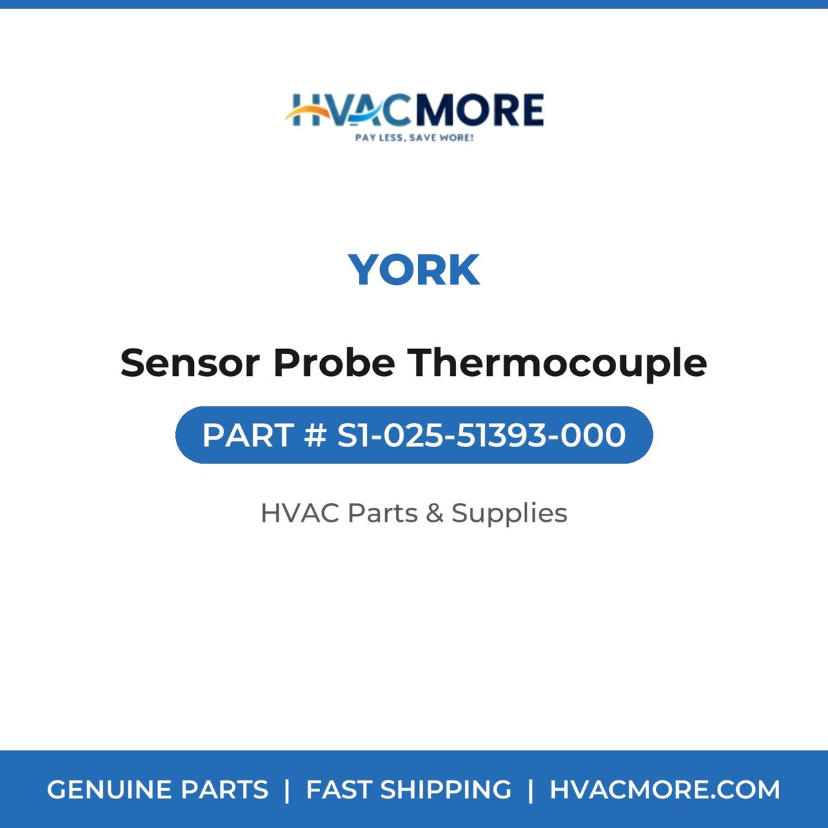 York Sensor Probe Thermocouple S1-025-51393-000