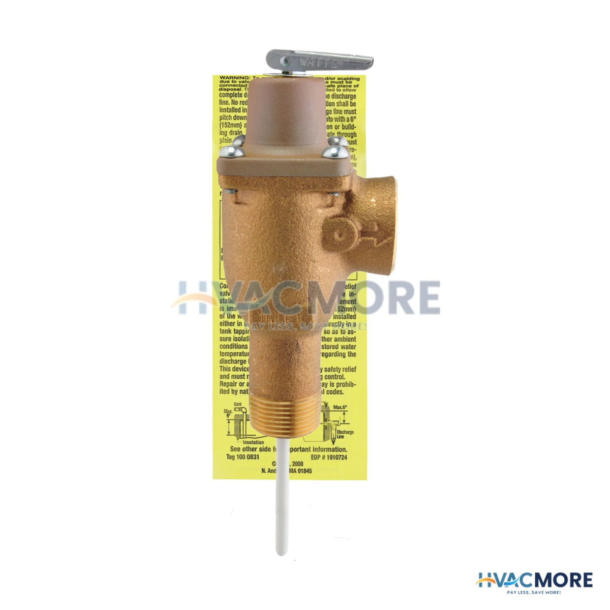Rheem 6-5/8" T&P Relief Valve W/ 2-5/8" Sensor (500,000 BTU/HR) SP9012B