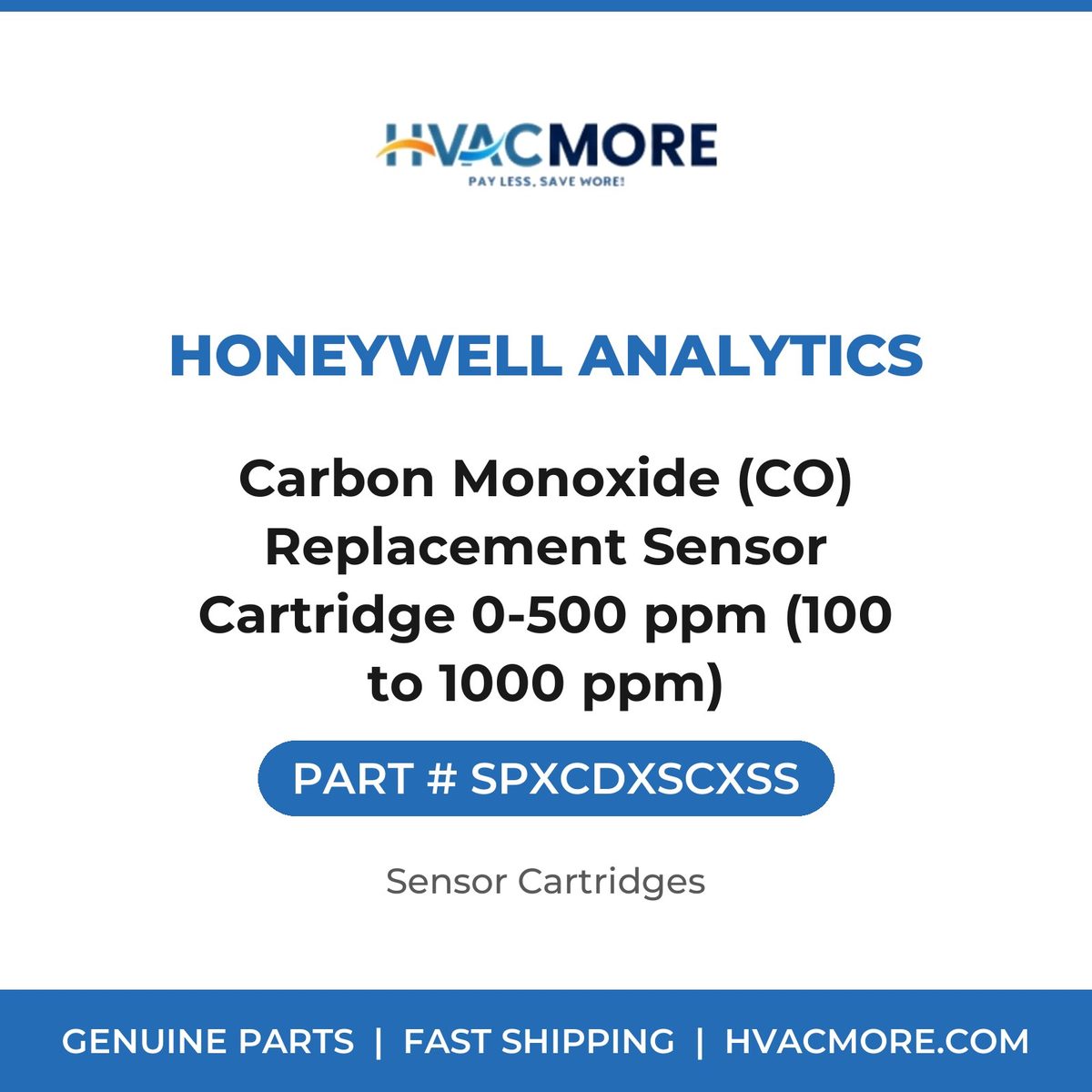 Honeywell Analytics Carbon Monoxide (CO) Replacement Sensor Cartridge 0-500 ppm (100 to 1000 ppm) SPXCDXSCXSS