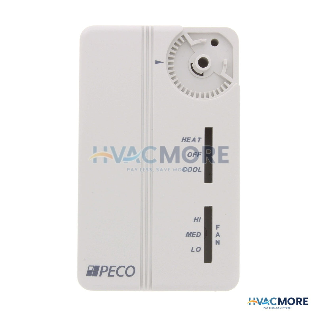 Peco Controls (White) 3 Spd Fan Coil Heat/Cool/Off Prog. Tstat W/ Wire Leads & 2 Covers TA155-046