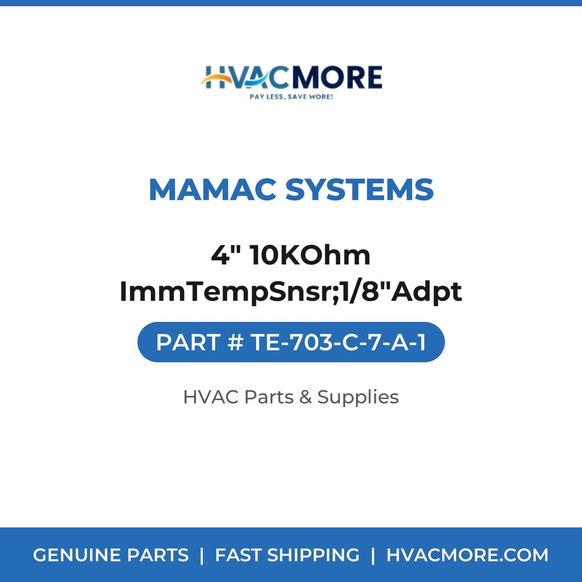 MAMAC Systems 4" 10KOhm ImmTempSnsr;1/8"Adpt TE-703-C-7-A-1