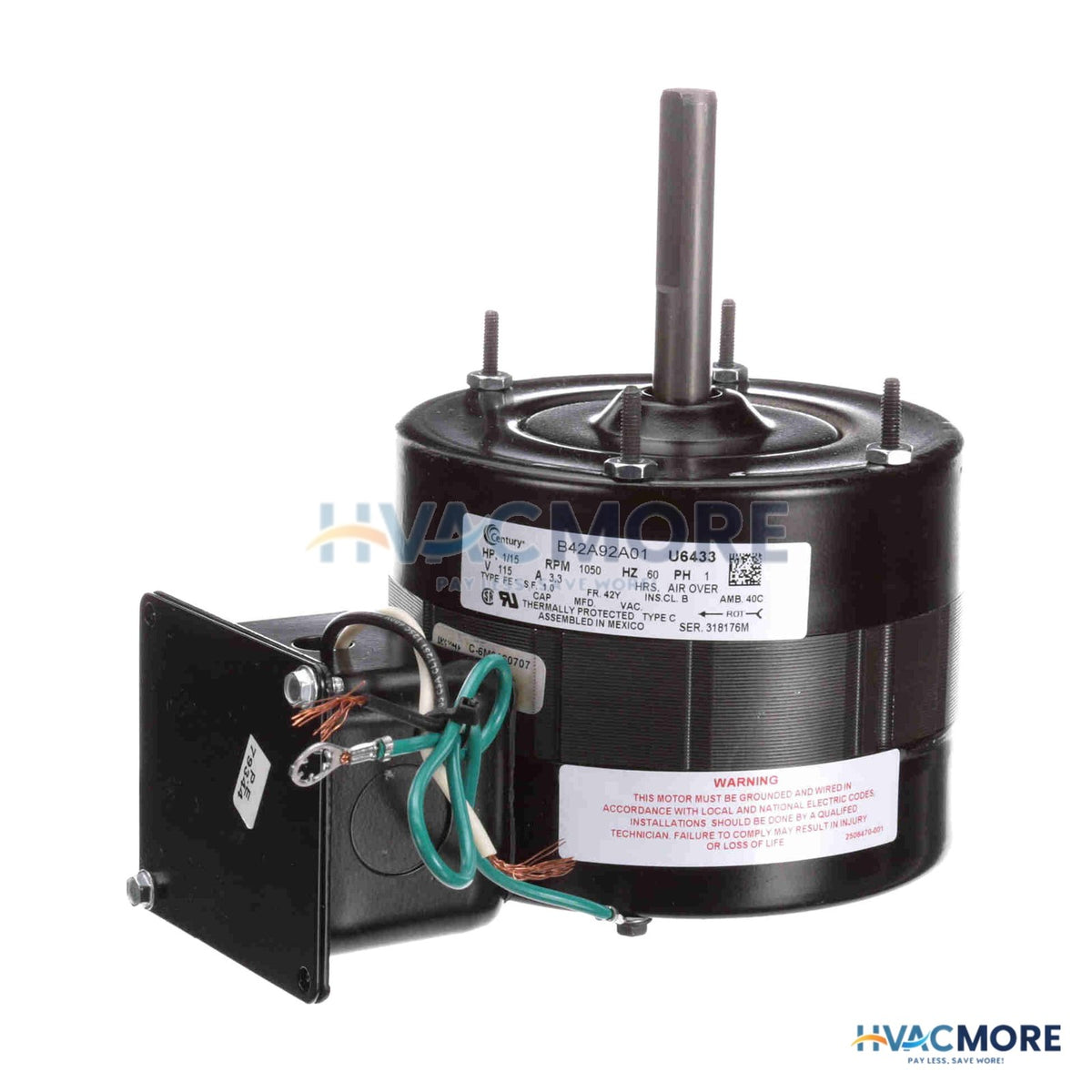 Century 5" Totally Enclosed Fan/Blower Motor (115V, 1050 RPM, 1/15 HP) U6433