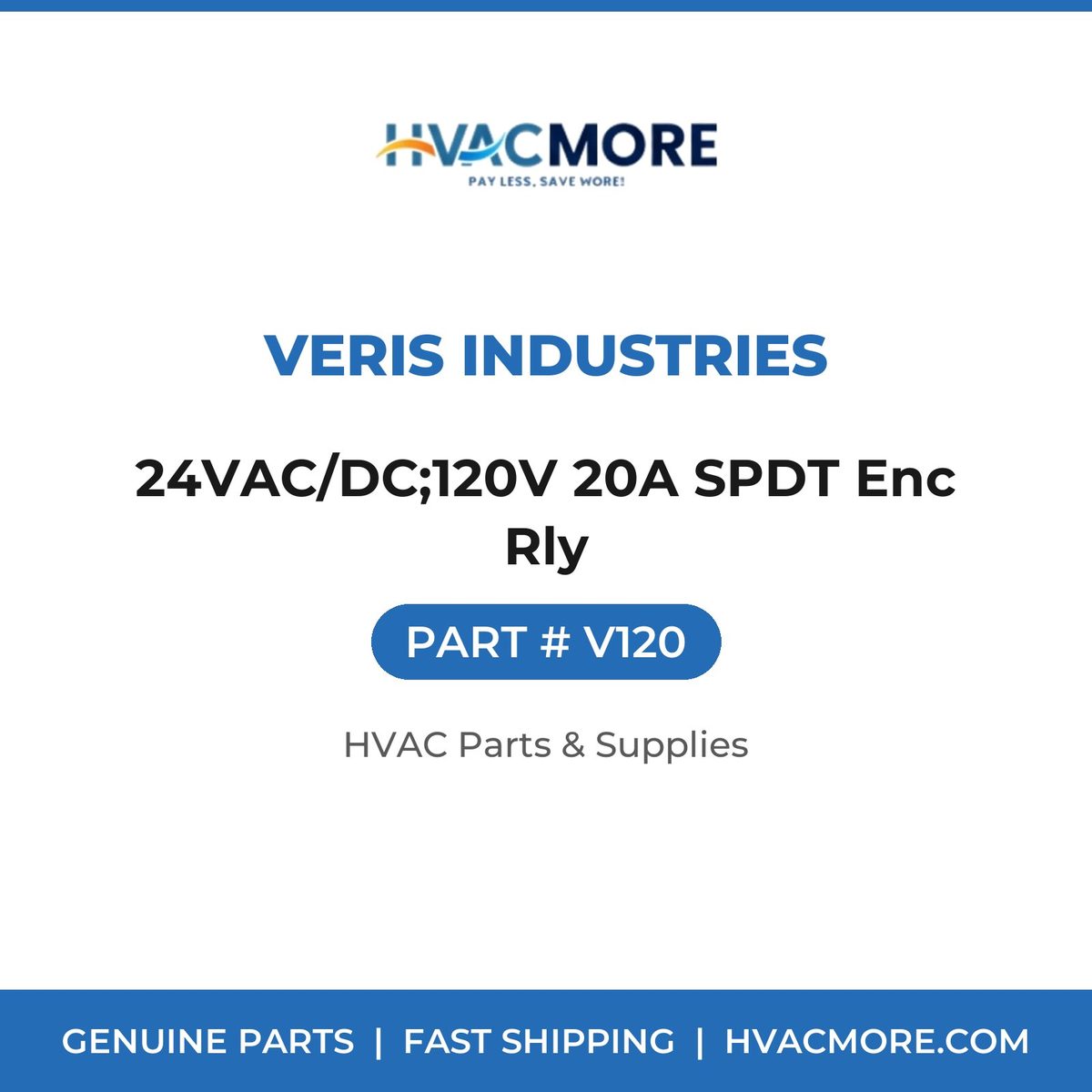 Veris Industries 24VAC/DC;120V 20A SPDT Enc Rly V120