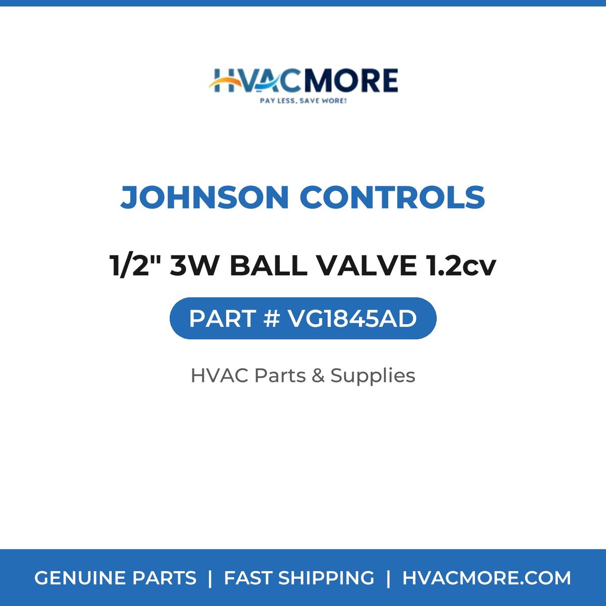 Johnson Controls 1/2" 3W BALL VALVE 1.2cv VG1845AD