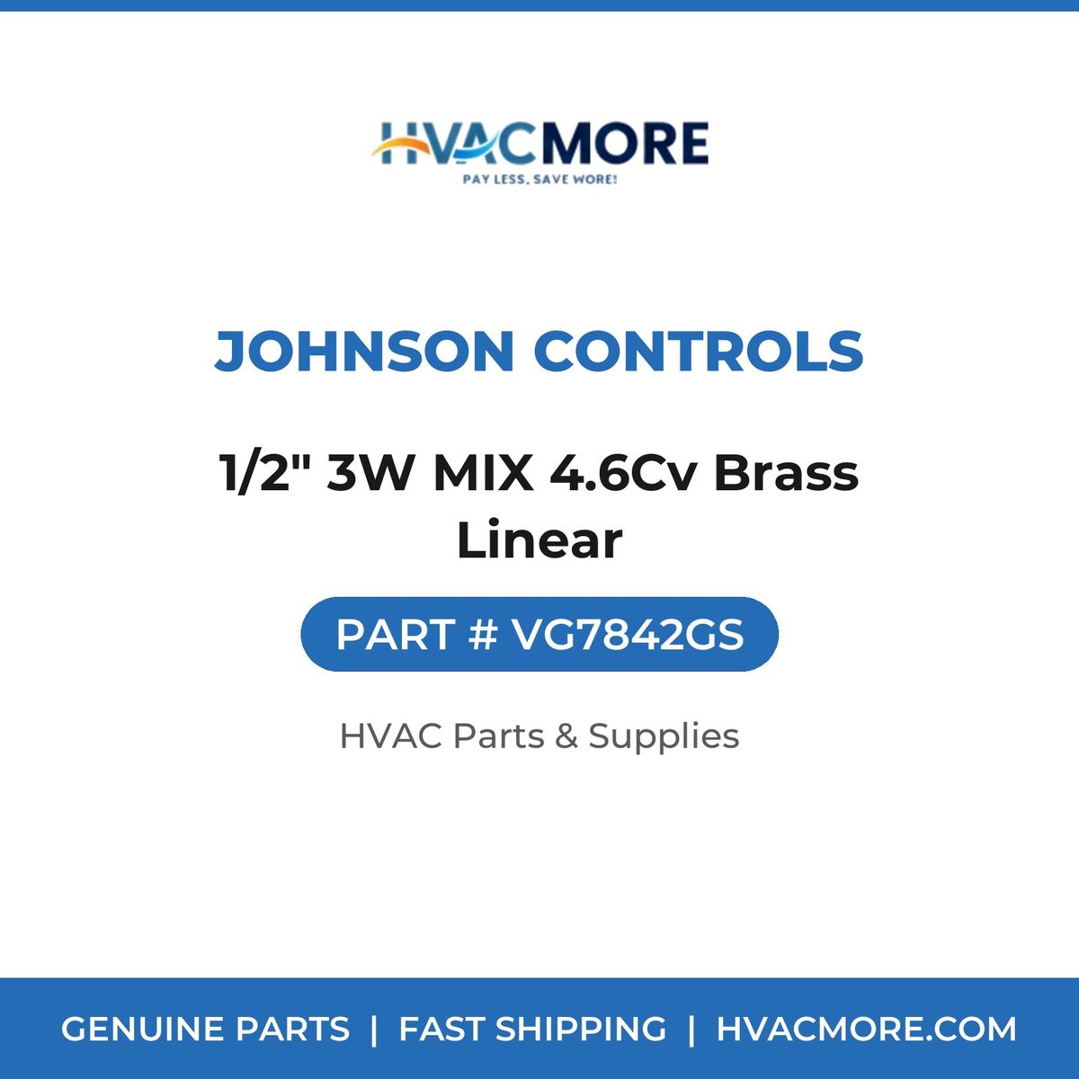 Johnson Controls 1/2" 3W MIX 4.6Cv Brass Linear VG7842GS