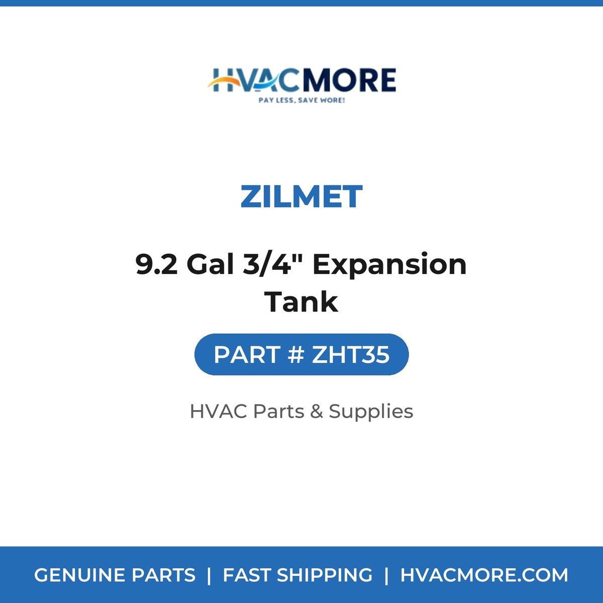 Zilmet 9.2 Gal 3/4" Expansion Tank ZHT35