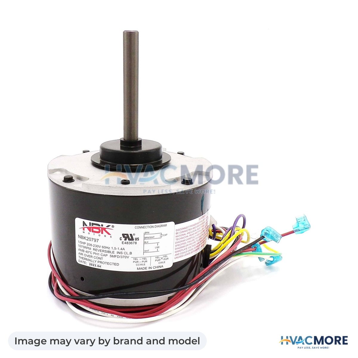 NBK Parts Condenser Motor 208/230V 1/5 HP HVM-51-23055-11 - Image may vary by brand and model