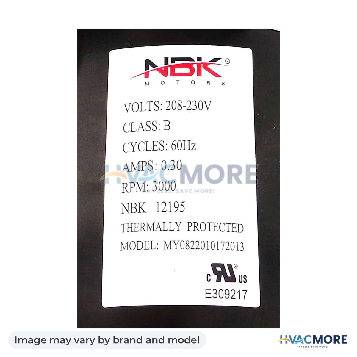 NBK Parts Blower Motor, Draft Inducer 230V 1054268 A148 HVM-A148 - Image may vary by brand and model