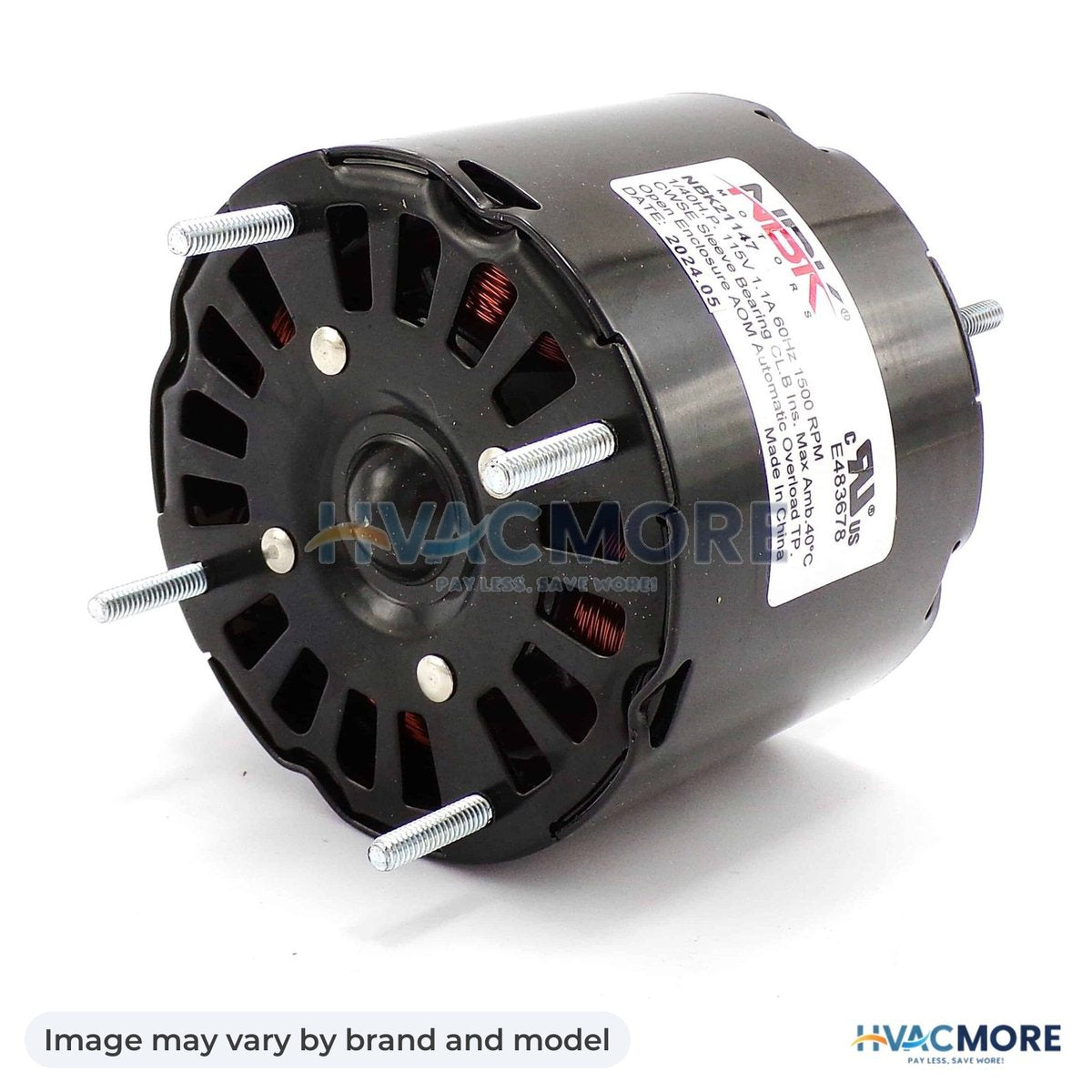 NBK Parts Multi Purpose Fan Motor 115V/60Hz HVM-D126 - Image may vary by brand and model