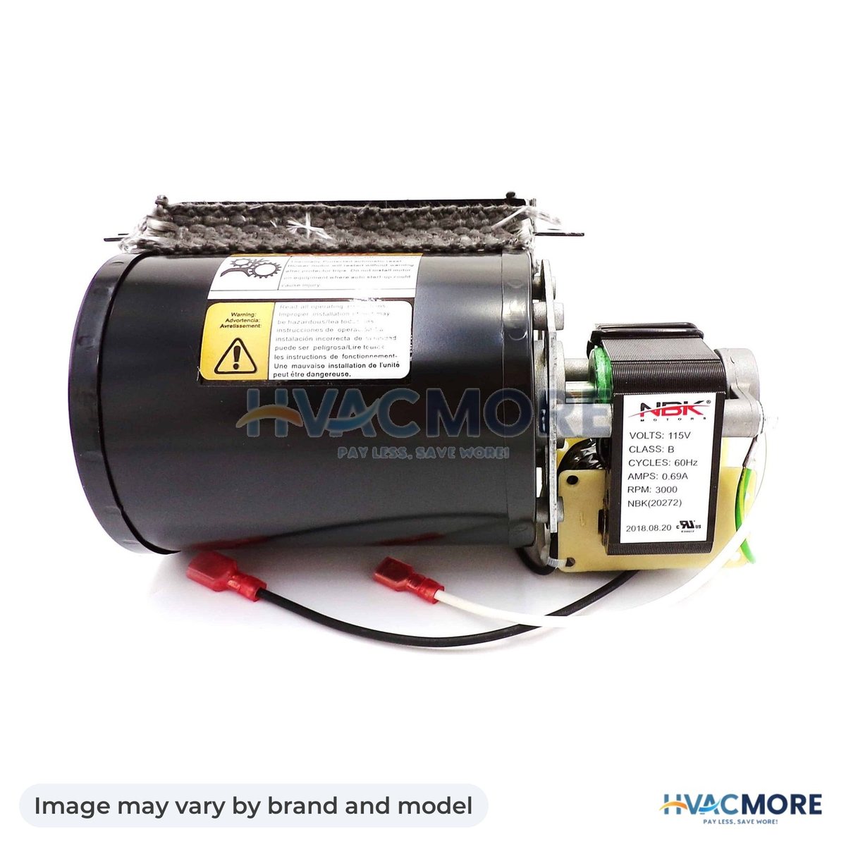 NBK Parts Blower Motor 115V/60Hz 3000 RPM HVM-PESBR084 - Image may vary by brand and model