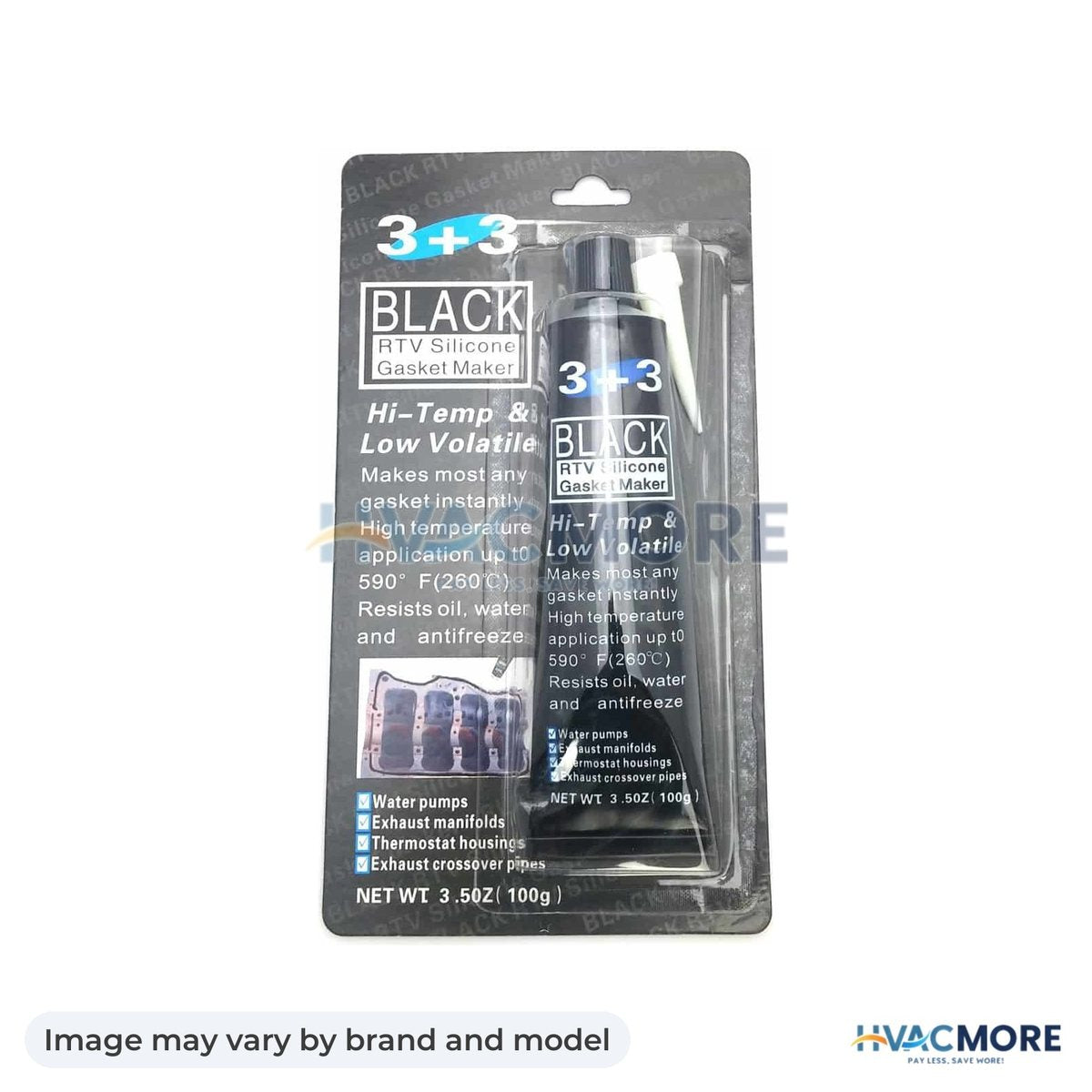 NBK Parts Silicon Sealant Rtv 3 oz Tube, Black HVM-SEALANT - Image may vary by brand and model
