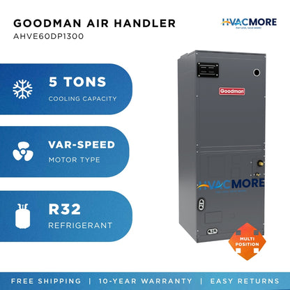 Goodman AHVE60DP1300 5 Ton Variable-Speed Air Handler R-32