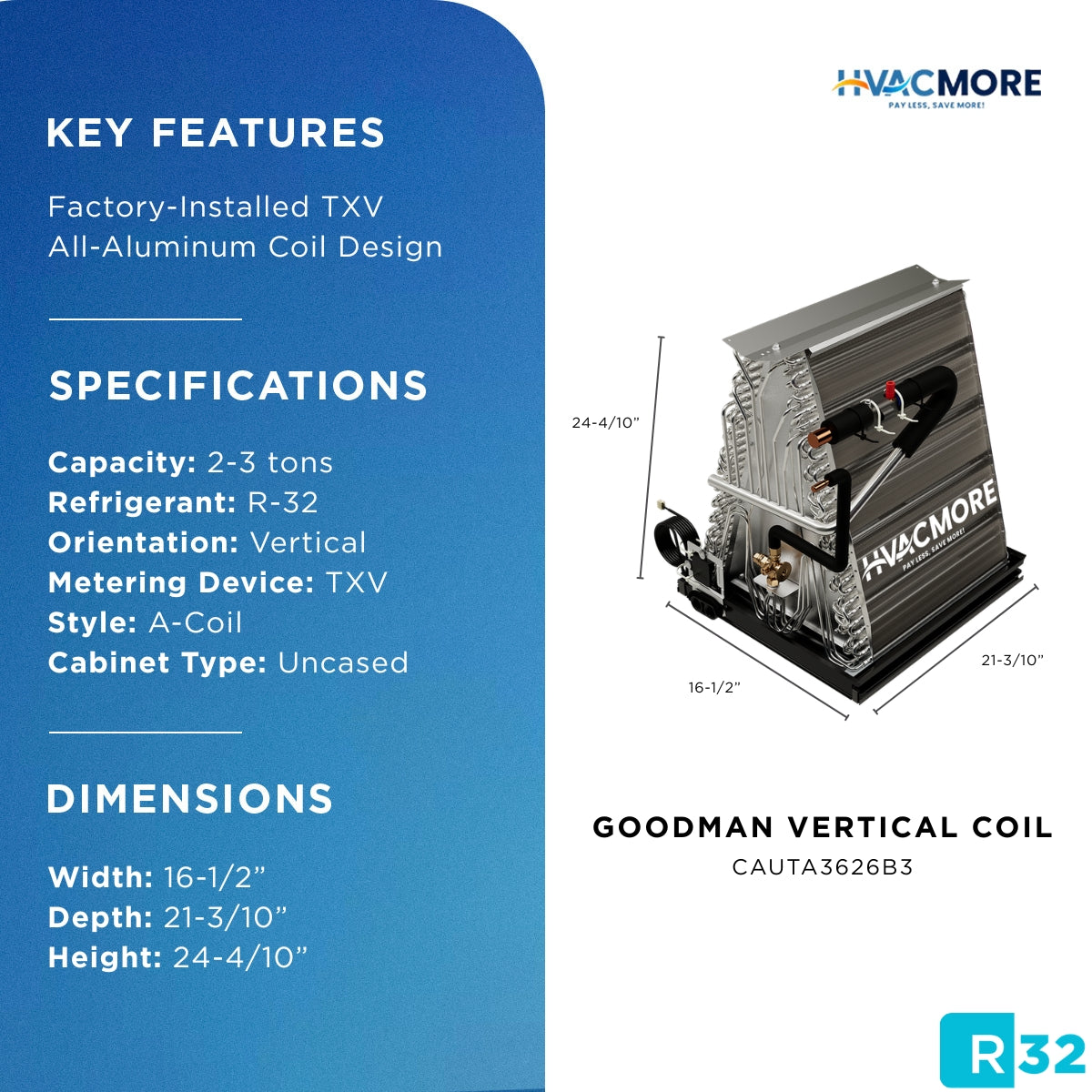 Goodman CAUTA3626B3 specifications