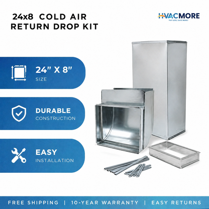 Efficient 24X8 Cold Air Return Drop Kit For Quiet Home Airflow