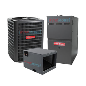 Goodman 2.5 Ton Horizontal HVAC System - 13.8 SEER2 AC & 80% AFUE 60K BTU Gas Furnace, R32 Refrigerant