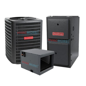Goodman 5 Ton 14 SEER2 AC, 96% AFUE 120K BTU Gas Furnace System - Horizontal, R32 Refrigerant - HVAC MORE