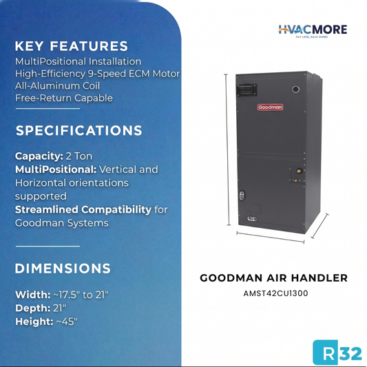 Goodman 3.5 Ton Multi-Positional Ducted Air Handler AMST42CU1300