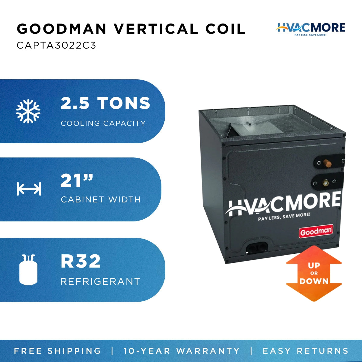 Goodman 2.5 Ton R32 Vertical Evaporator Coil CAPTA3022C3