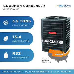 Goodman 3.5 Ton 13.4 SEER2 Single-Stage AC Condenser R-32 Northern Region