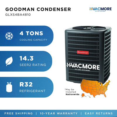 Goodman 4 Ton 14.3 SEER2 Single-Stage AC Condenser R-32