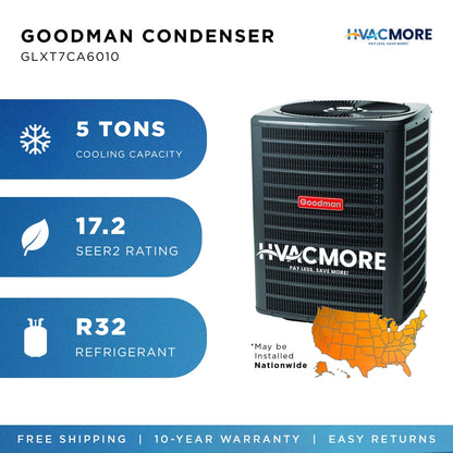 Goodman GLXT7CA6010 5 Ton Two-Stage AC Condenser