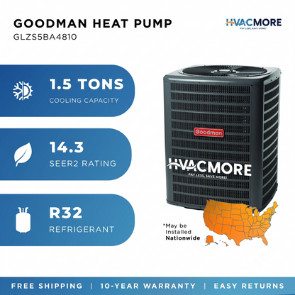 Goodman 1.5 Ton Heat Pump Condenser 14.3 SEER2
