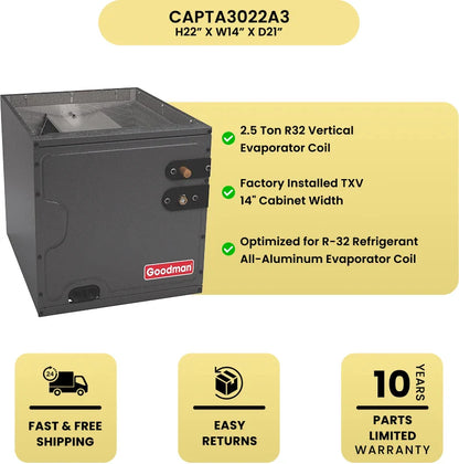 Goodman 2.5 Ton R32 Vertical Evaporator Coil - CAPTA3022A3