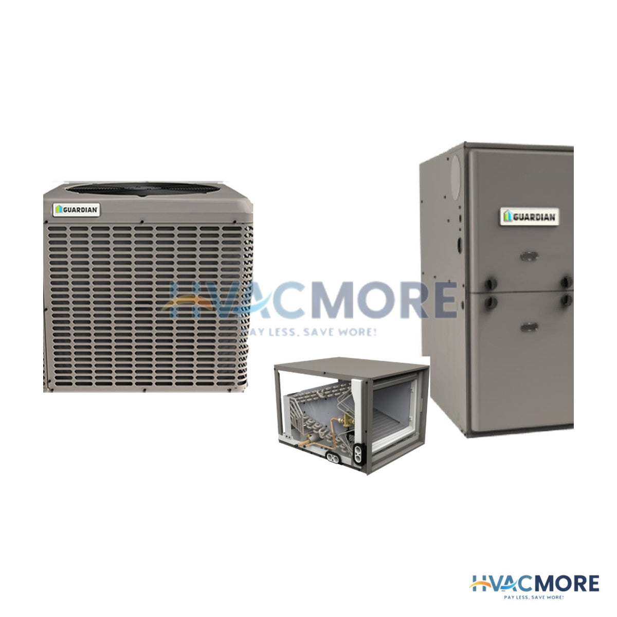 Guardian 4 Ton 14.3 SEER2 80% AFUE 120,000 BTU Furnace and AC System, 21" Wide, 2,000 CFM - R-454B Horizontal / Upflow / Downflow - RC448E2S11 / CTM48C5CFS1 / RL18120C20MPS1