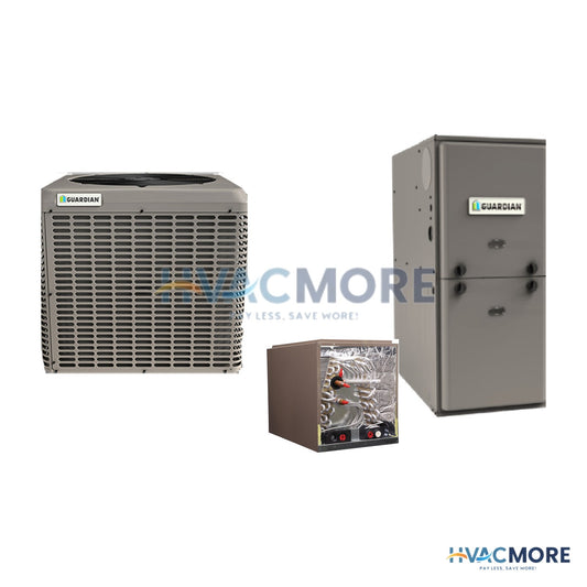 Guardian 5 Ton 14.3 SEER2 80% AFUE 120,000 BTU Furnace and AC System, 21" Wide, 2,000 CFM - R-454B Upflow / Downflow - RC460E2S11 / DC60A3K-210L-546 / RL18120C20MPS1