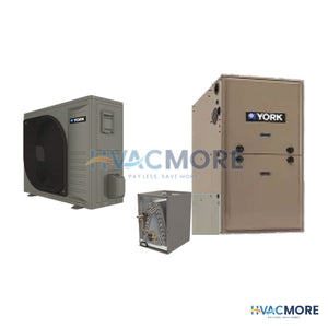 York 3 Ton 18 SEER2 96% AFUE Variable Speed 80,000 BTU Furnace and Heat Pump System - R-454B Upflow / Downflow - TM9V080B12MP12C / HH836E2S11 / CTF36B5ADS1