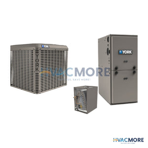 York 3 Ton 16 SEER2 96% AFUE 80,000 BTU Furnace and Heat Pump System - R-454B Upflow / Downflow - Y91E080B12SMPS1 / YH636E2S11 / CTF36B5ADS1
