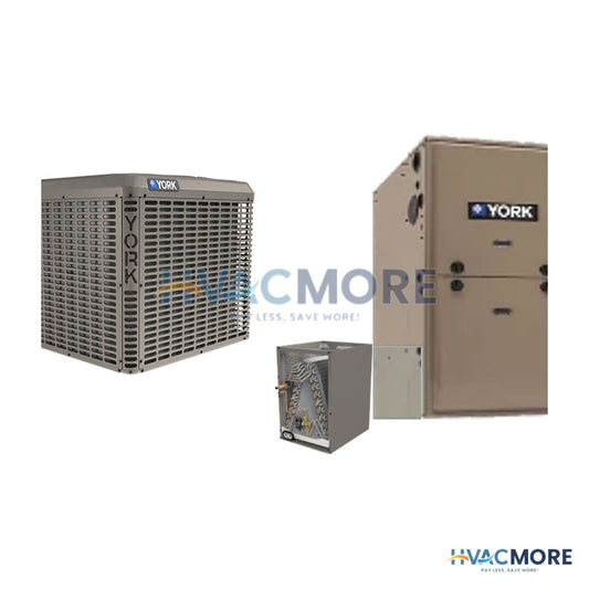 York 1.5 Ton 16 SEER2 96% AFUE Variable Speed 40,000 BTU Furnace and AC System - R-454B Upflow / Downflow - YC618E2S11 / CTF18A5AAS1 / TM9V040A10MP12C