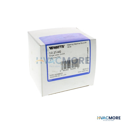 Watts 1/2" Male Thread 2T-M2 Washing Machine Shutoff Valve 0006643