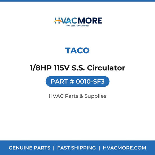 Taco 1/8HP 115V S.S. Circulator 0010-SF3