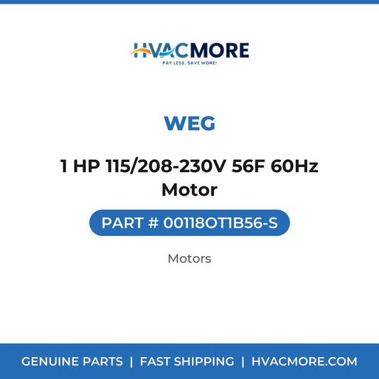 WEG 1 HP 115/208-230V 56F 60Hz Motor 00118OT1B56-S