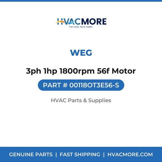 WEG 3ph 1hp 1800rpm 56f Motor 00118OT3E56-S