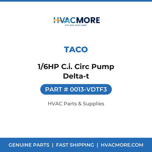 Taco 1/6HP C.i. Circ Pump Delta-t 0013-VDTF3
