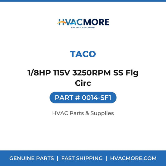 Taco 1/8HP 115V 3250RPM SS Flg Circ 0014-SF1