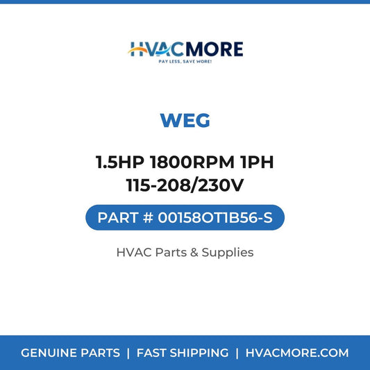 WEG 1.5HP 1800RPM 1PH 115-208/230V 00158OT1B56-S