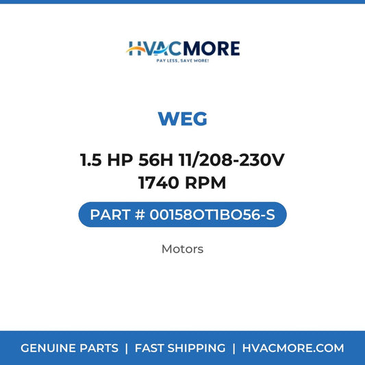 WEG 1.5 HP 56H 11/208-230V 1740 RPM 00158OT1BO56-S