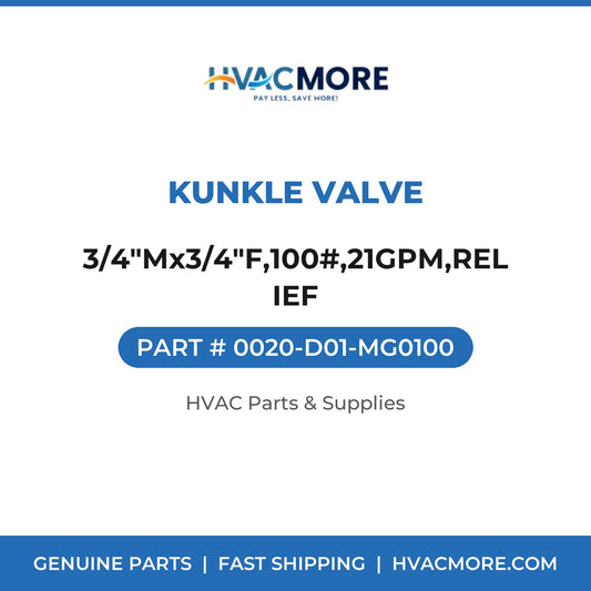 Kunkle Valve 3/4"Mx3/4"F,100#,21GPM,RELIEF 0020-D01-MG0100