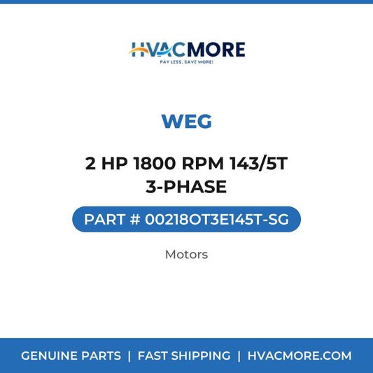 WEG 2 HP 1800 RPM 143/5T 3-PHASE 00218OT3E145T-SG