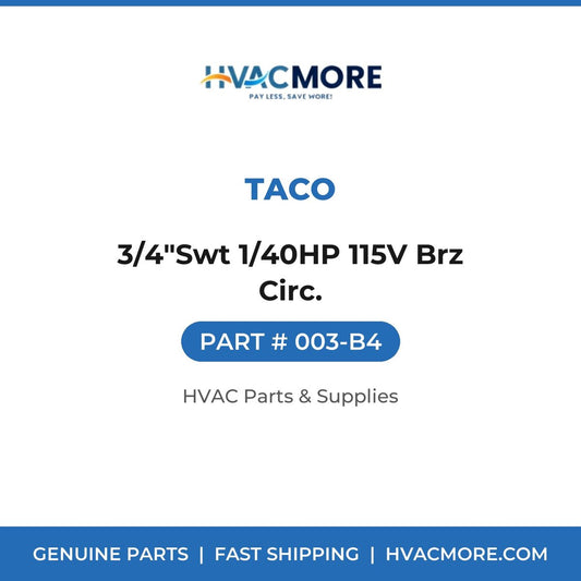 Taco 3/4"Swt 1/40HP 115V Brz Circ. 003-B4